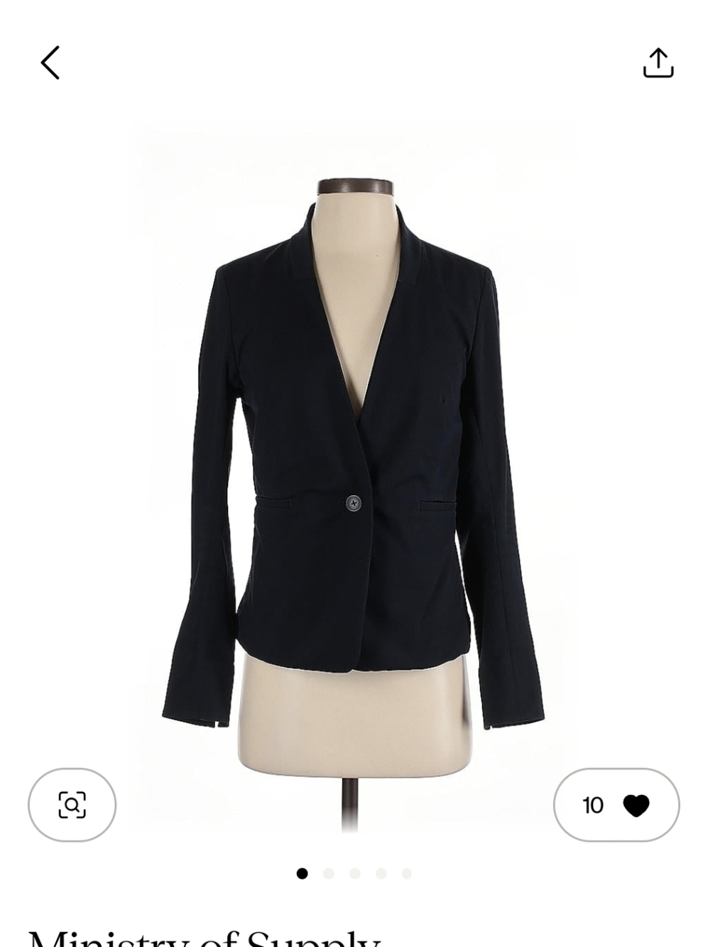 Ministry of Supply Kinetic Collarless Black Single-Button Tailored Blazer